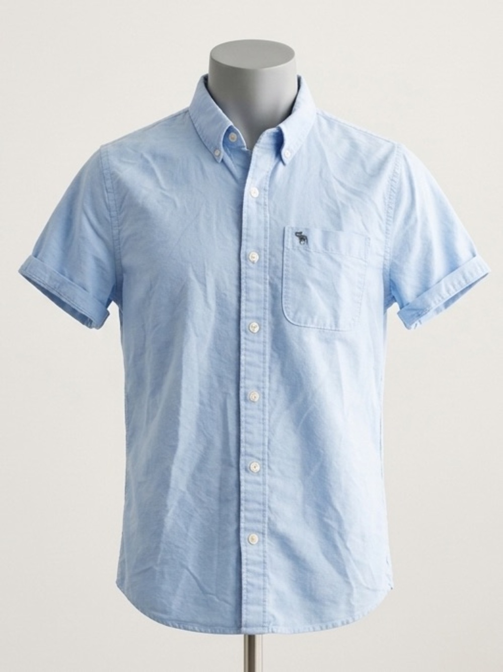 Abercrombie & Fitch Men's Powder Blue Button-Down Shirt